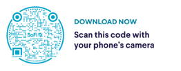 SoFi QR code, Download now, scan this with your phone’s camera